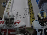 The Ohio State University Buckeyes / St. Louis Rams Orlando Pace Hand Signed Autographed Large Canvas with HOF 2016 Inscription Framed & Includes JSA COA