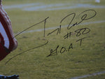 San Francisco 49ers Jerry Rice Hand Signed Autographed Large Canvas with G.O.A.T Inscription Framed & Includes JSA COA