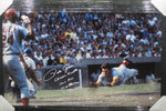 Cincinnati Reds Pete Rose Hand Signed Autographed Large Canvas with Charlie Hustle, 1963 ROY, 3x W.S. Champ, & 17x All Star Inscriptions Framed & Includes PSA COA