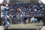Cincinnati Reds Pete Rose Hand Signed Autographed Large Canvas with Charlie Hustle, 1963 ROY, 3x W.S. Champ, & 17x All Star Inscriptions Framed & Includes PSA COA