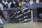 Cincinnati Reds Pete Rose Hand Signed Autographed Large Canvas with Charlie Hustle, 1963 ROY, 3x W.S. Champ, & 17x All Star Inscriptions Framed & Includes PSA COA