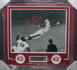 Cincinnati Reds Pete Rose Hand Signed Autographed Large Photo with Charlie Hustle & 2x Gold Glove Inscriptions Framed with Matting Includes PSA COA