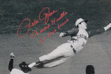 Cincinnati Reds Pete Rose Hand Signed Autographed Large Photo with Charlie Hustle & 2x Gold Glove Inscriptions Framed with Matting Includes PSA COA