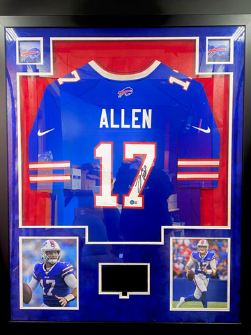 Buffalo Bills Josh Allen SIGNED Framed Matted Jersey BECKETT COA